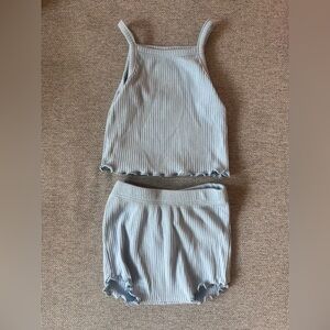 Old Navy Light Blue Ribbed Baby Set